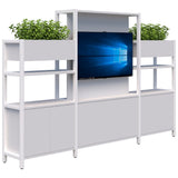 Grid 40 TV/Planter Display Wall 1500/1890H x 400D-Storage-Snow Velvet-White-2960 mm-Commercial Traders - Office Furniture