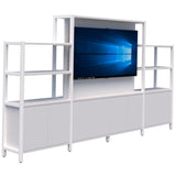Grid 40 TV/Planter Display Wall 1500/1890H x 400D-Storage-Snow Velvet-White-3360 mm-Commercial Traders - Office Furniture