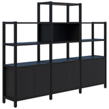 Grid 40 Storage/Open Display Wall 4-5 Tier 1500/1890H x 400D-Storage-Black-Black-2560w-Commercial Traders - Office Furniture