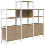 Grid 40 Storage/Open Display Wall 4-5 Tier 1500/1890H x 400D-Storage-Classic Oak-White-2560w-Commercial Traders - Office Furniture