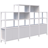 Grid 40 Storage/Open Display Wall 4-5 Tier 1500/1890H x 400D-Storage-Snow Velvet-White-3400w-Commercial Traders - Office Furniture