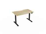 Haven Electric Standing Desk - Rectangular Top-Desking-1200 x 700-Atlantic Oak-Black-Commercial Traders - Office Furniture