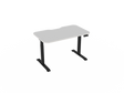 Haven Electric Standing Desk - Radius Top-Desking-1200 x 700-White-Black-Commercial Traders - Office Furniture