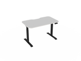 Haven Electric Standing Desk - Radius Top-Desking-1200 x 700-White-Black-Commercial Traders - Office Furniture