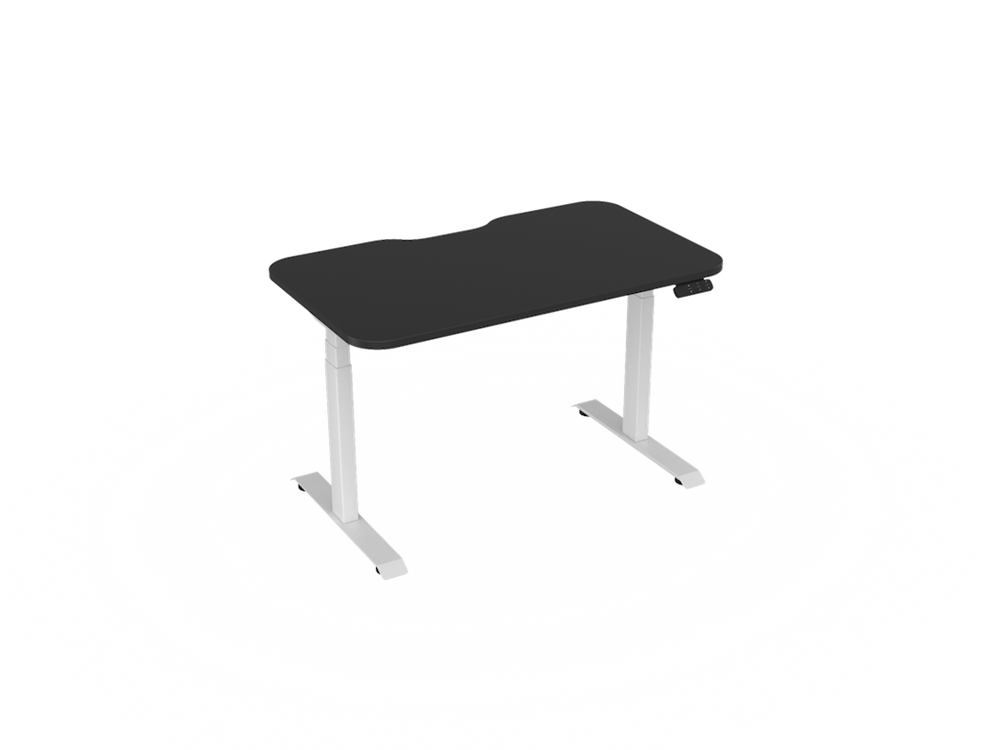 Haven Electric Standing Desk - Radius Top-Desking-1200 x 700-Black-White-Commercial Traders - Office Furniture