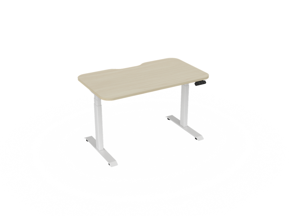 Haven Electric Standing Desk - Radius Top-Desking-1200 x 700-Nordic Maple-White-Commercial Traders - Office Furniture