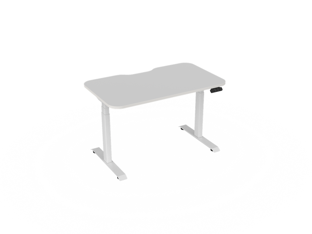 Haven Electric Standing Desk - Radius Top-Desking-1200 x 700-White-White-Commercial Traders - Office Furniture