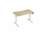 Haven Electric Standing Desk - Rectangular Top-Desking-1200 x 700-Atlantic Oak-White-Commercial Traders - Office Furniture