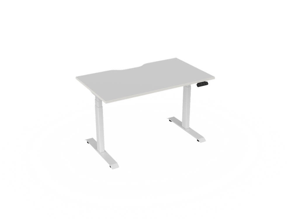 Haven Electric Standing Desk - Rectangular Top-Desking-1200 x 700-White-White-Commercial Traders - Office Furniture