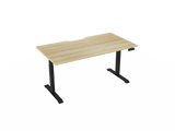 Haven Electric Standing Desk - Rectangular Top-Desking-1500 x 800-Atlantic Oak-Black-Commercial Traders - Office Furniture