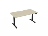 Haven Electric Standing Desk - Rectangular Top-Desking-1500 x 800-Nordic Maple-Black-Commercial Traders - Office Furniture