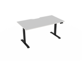 Haven Electric Standing Desk - Rectangular Top-Desking-1500 x 800-White-Black-Commercial Traders - Office Furniture