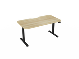 Haven Electric Standing Desk - Radius Top-Desking-1500 x 800-Atlantic Oak-Black-Commercial Traders - Office Furniture