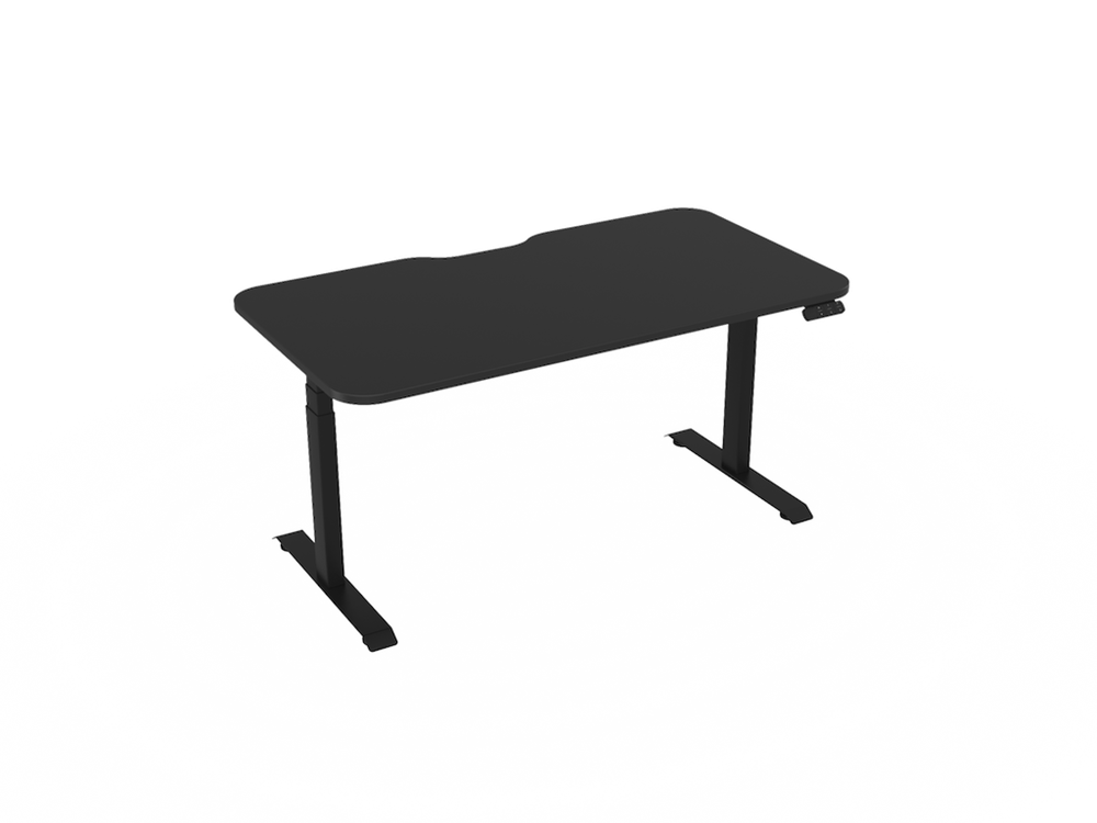 Haven Electric Standing Desk - Radius Top-Desking-1500 x 800-Black-Black-Commercial Traders - Office Furniture