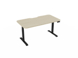 Haven Electric Standing Desk - Radius Top-Desking-1500 x 800-Nordic Maple-Black-Commercial Traders - Office Furniture