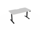 Haven Electric Standing Desk - Radius Top-Desking-1500 x 800-White-Black-Commercial Traders - Office Furniture