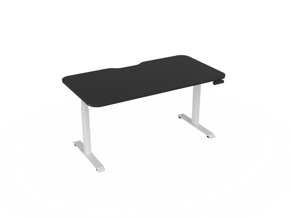 Haven Electric Standing Desk - Radius Top-Desking-1500 x 800-Black-White-Commercial Traders - Office Furniture