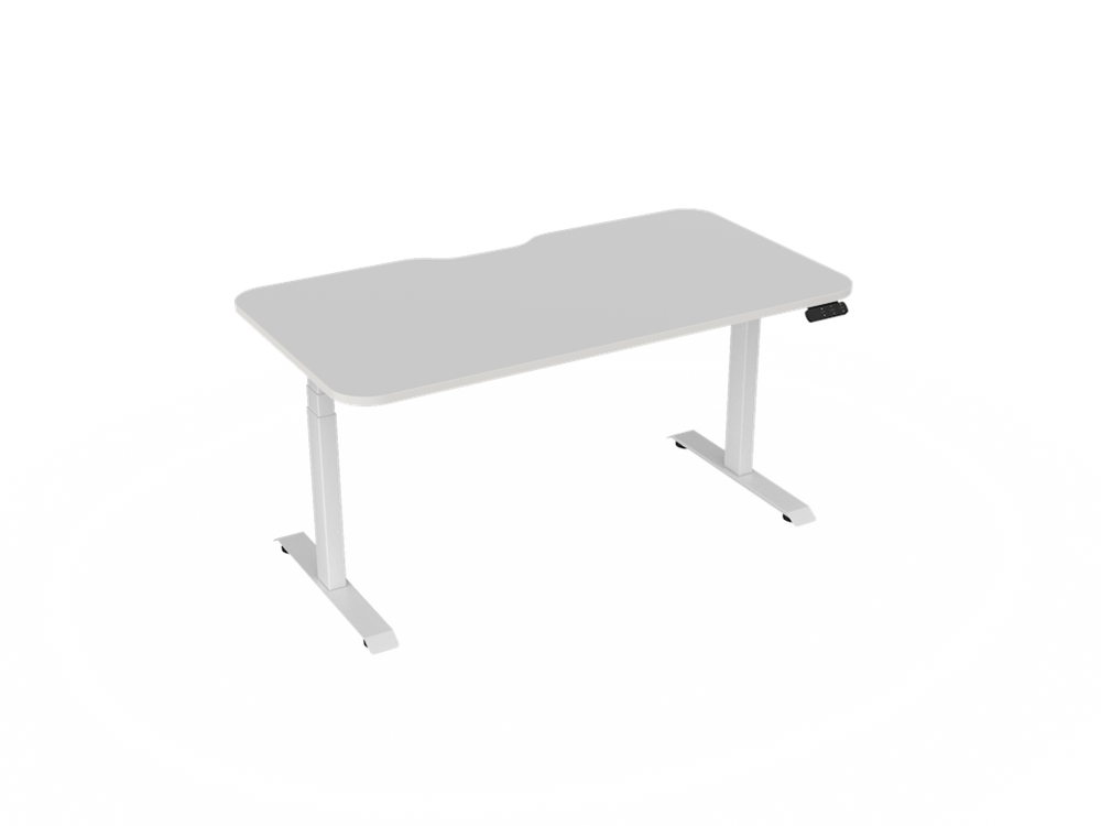 Haven Electric Standing Desk - Radius Top-Desking-1500 x 800-White-White-Commercial Traders - Office Furniture