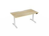 Haven Electric Standing Desk - Rectangular Top-Desking-1500 x 800-Atlantic Oak-White-Commercial Traders - Office Furniture