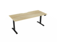 Haven Electric Standing Desk - Rectangular Top-Desking-1800 x 800-Atlantic Oak-Black-Commercial Traders - Office Furniture
