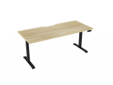 Haven Electric Standing Desk - Rectangular Top-Desking-1800 x 800-Atlantic Oak-Black-Commercial Traders - Office Furniture
