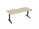 Haven Electric Standing Desk - Rectangular Top-Desking-1800 x 800-Nordic Maple-Black-Commercial Traders - Office Furniture