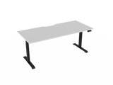 Haven Electric Standing Desk - Rectangular Top-Desking-1800 x 800-White-Black-Commercial Traders - Office Furniture