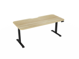 Haven Electric Standing Desk - Radius Top-Desking-1800 x 800-Atlantic Oak-Black-Commercial Traders - Office Furniture