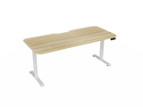 Haven Electric Standing Desk - Radius Top-Desking-1800 x 800-Atlantic Oak-White-Commercial Traders - Office Furniture