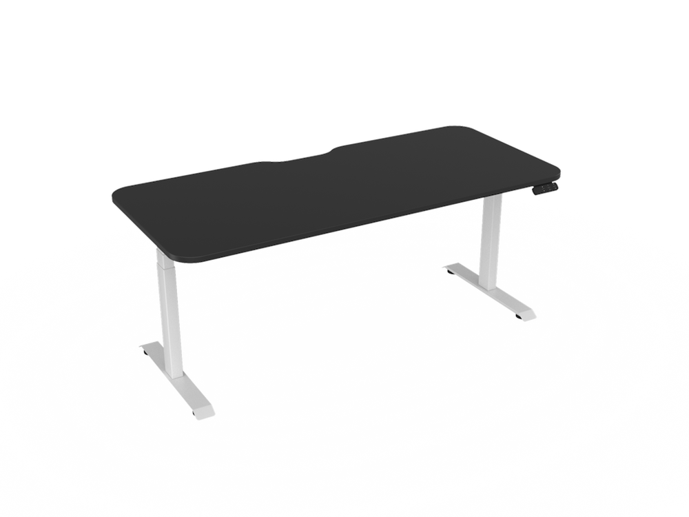 Haven Electric Standing Desk - Radius Top-Desking-1800 x 800-Black-White-Commercial Traders - Office Furniture