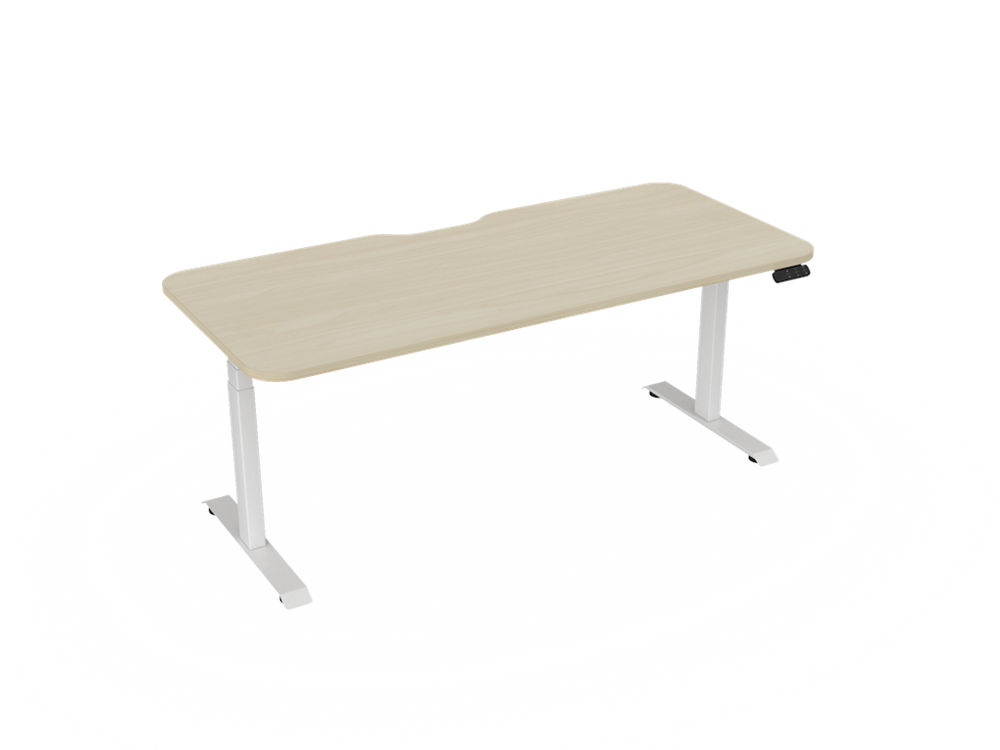 Haven Electric Standing Desk - Radius Top-Desking-1800 x 800-Nordic Maple-White-Commercial Traders - Office Furniture
