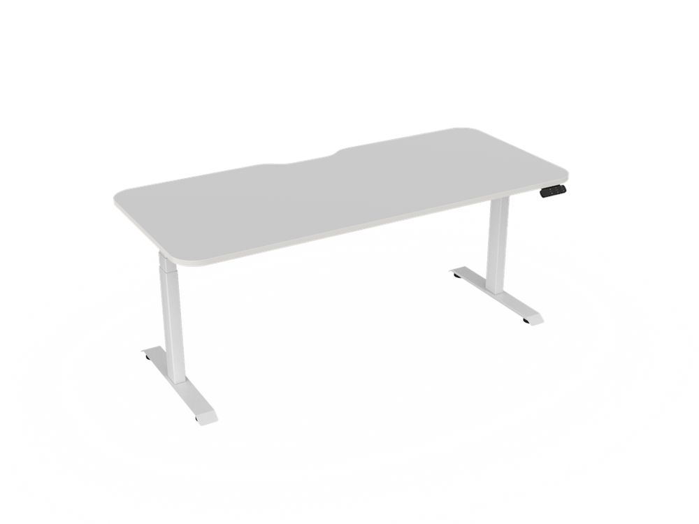 Haven Electric Standing Desk - Radius Top-Desking-1800 x 800-White-White-Commercial Traders - Office Furniture