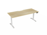 Haven Electric Standing Desk - Rectangular Top-Desking-1800 x 800-Atlantic Oak-White-Commercial Traders - Office Furniture