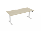 Haven Electric Standing Desk - Rectangular Top-Desking-1800 x 800-Nordic Maple-White-Commercial Traders - Office Furniture