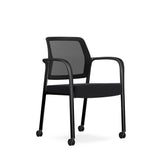 Modella II Frame Mobile Training Table With Edison Chairs On Castors-Meeting Tables-2000 x 1000-Snow Velvet-Black-Commercial Traders - Office Furniture