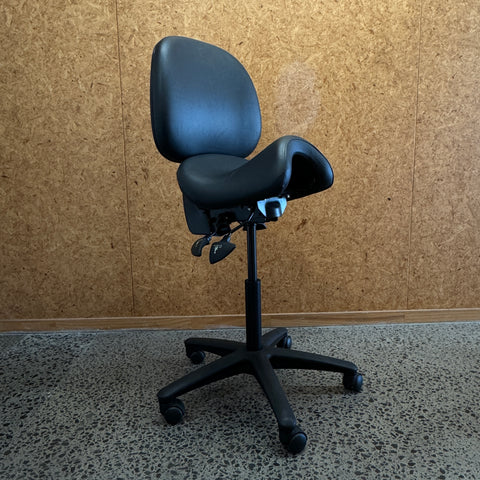 Ex Demo - Bambach Saddle Seat with Back-Office Chairs-Adjustable Back-Assembled - Auckland-Auckland Only-Commercial Traders - Office Furniture