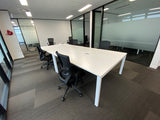 Alti 4 Person Pod Desk 1800-Desking-Snowdrift-Black-North Island-Commercial Traders - Office Furniture