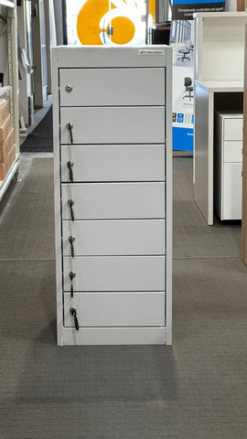 Ex Demo - One Only - Laptop Lockers - 7 Tier - Multi Door-Storage-Silver Grey-Commercial Traders - Office Furniture