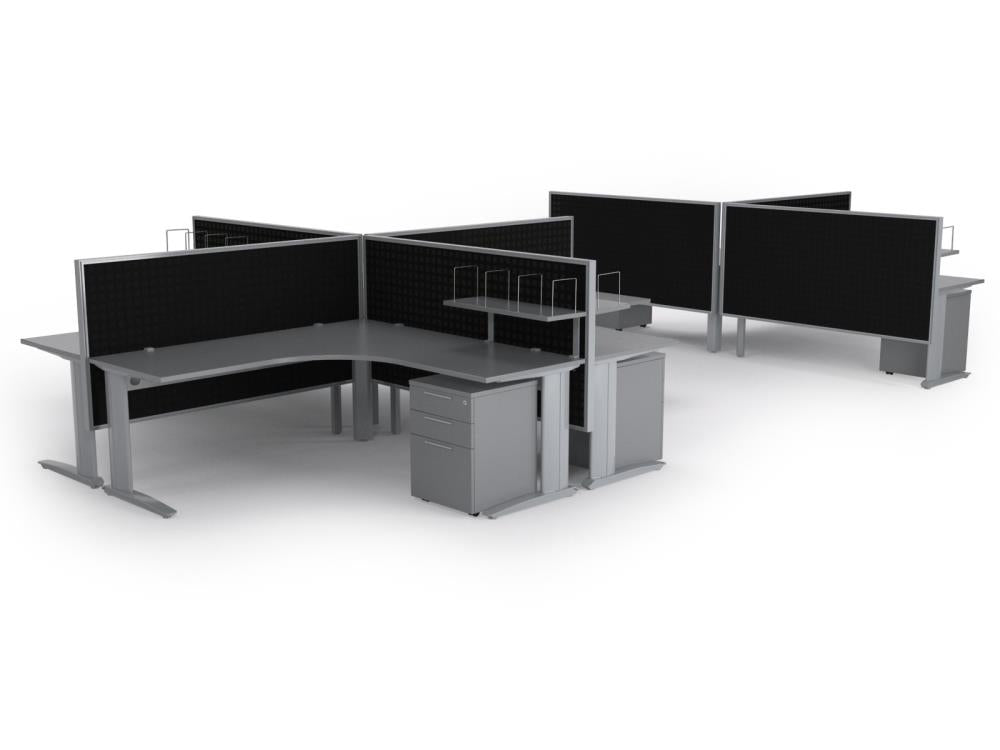 Studio 50 Partition - 1500h x 1800w-Office Partitons-CN-Midnight-Commercial Traders - Office Furniture