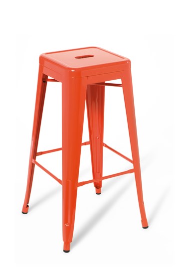 Industry Bar Stool-Lunchroom Chairs-Orange-Commercial Traders - Office Furniture