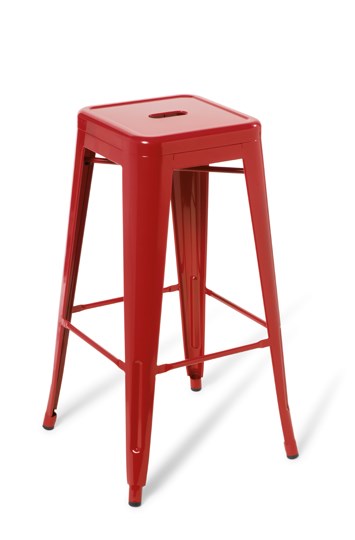 Industry Bar Stool-Lunchroom Chairs-Red-Commercial Traders - Office Furniture