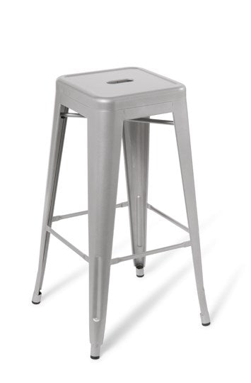 Industry Bar Stool-Lunchroom Chairs-Silver-Commercial Traders - Office Furniture