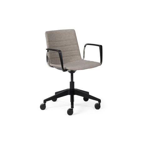 Jubel Castors Hi-Arch Black Upholstered Feature Stitch-Barstools-Keylargo-No arms-Commercial Traders - Office Furniture