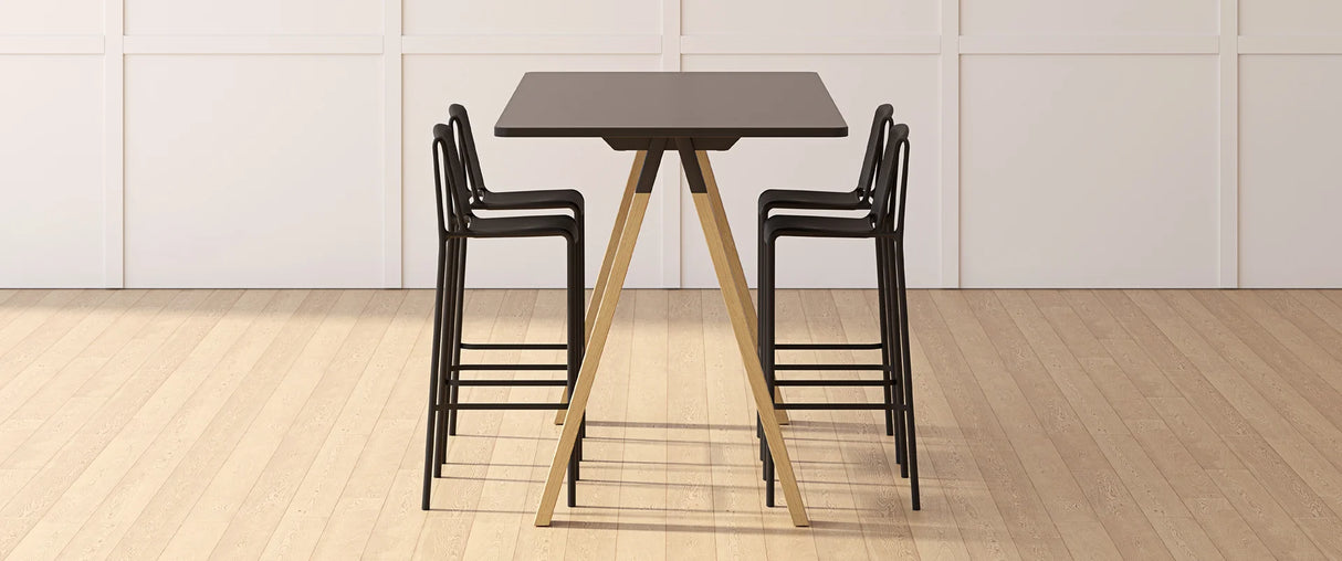 Ligna Bar Leaner Frame-Barleaners-900 Round-Commercial Traders - Office Furniture