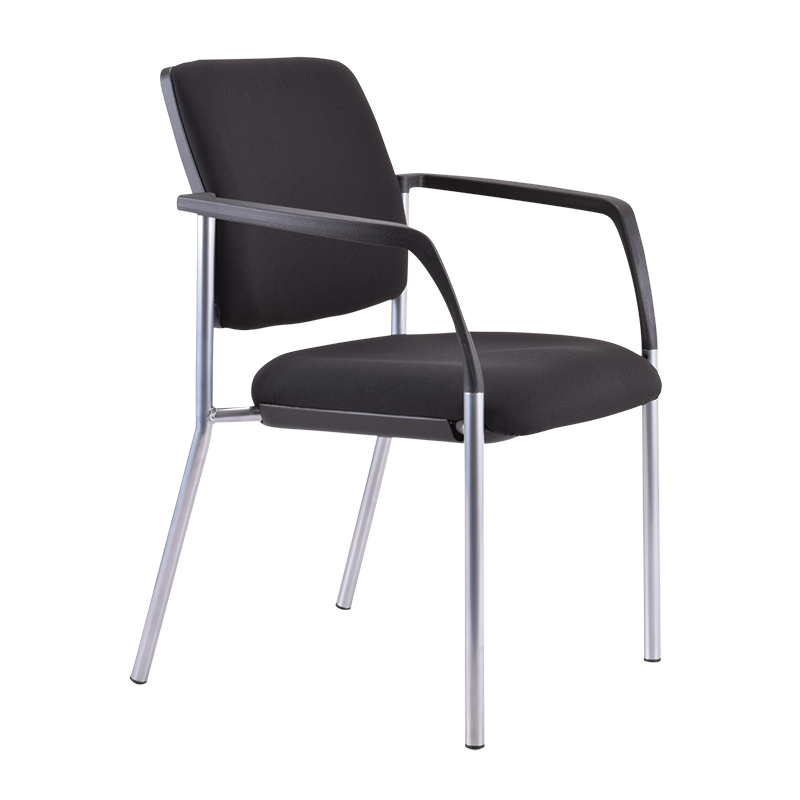 Buro Lindis Chair - 4 Leg-Meeting Room Furniture-Black-Flat Pack-Arms Please-Commercial Traders - Office Furniture