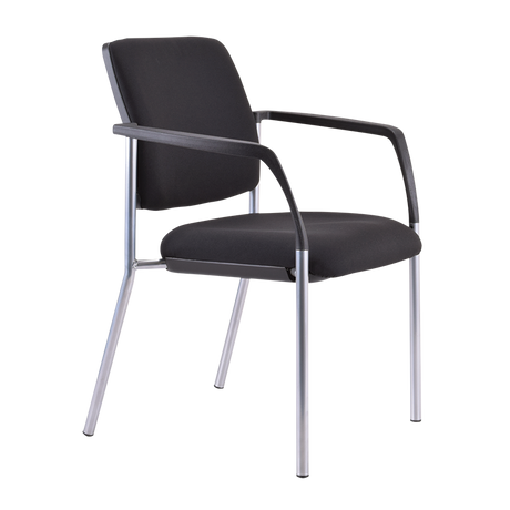 Buro Lindis Chair - 4 Leg-Meeting Room Furniture-Black-Flat Pack-Arms Please-Commercial Traders - Office Furniture