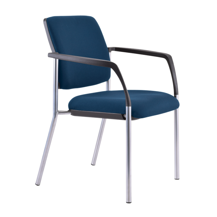 Buro Lindis Chair - 4 Leg-Meeting Room Furniture-Dark Blue-Flat Pack-Arms Please-Commercial Traders - Office Furniture