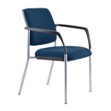 Buro Lindis Chair - 4 Leg-Meeting Room Furniture-Dark Blue-Flat Pack-Arms Please-Commercial Traders - Office Furniture