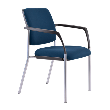 Buro Lindis Chair - 4 Leg-Meeting Room Furniture-Dark Blue-Flat Pack-Arms Please-Commercial Traders - Office Furniture