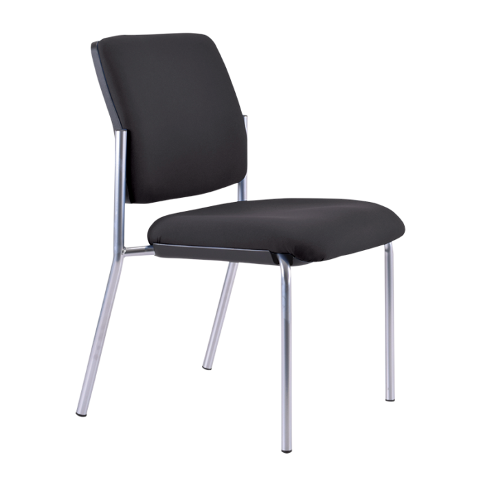 Buro Lindis Chair - 4 Leg-Meeting Room Furniture-Black-Flat Pack-No Arms-Commercial Traders - Office Furniture